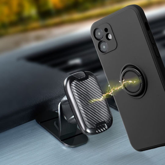 Forcell Ring Back Cover Σιλικόνης Μαύρο (Redmi Note 11 / 11S 4G)