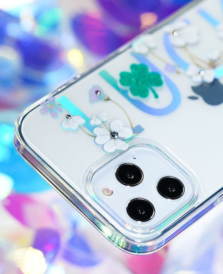 Kingxbar Lucky with Swarovski Crystals Задна корица Пластмаса Прозрачен (iPhone 12 / 12 Pro)