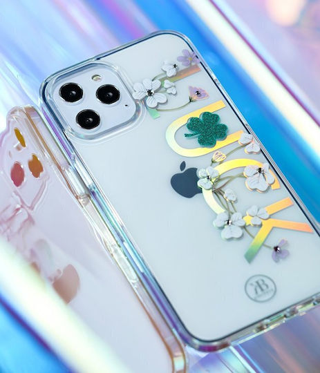 Kingxbar Lucky with Swarovski Crystals Задна корица Пластмаса Прозрачен (iPhone 12 / 12 Pro)