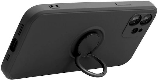 Forcell Ring Back Cover Σιλικόνης Μαύρο (Galaxy A53)