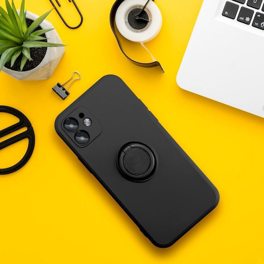Forcell Ring Back Cover Σιλικόνης Μαύρο (Galaxy A53)