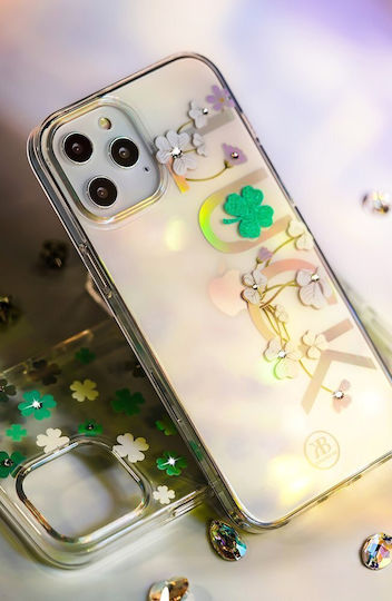 Kingxbar Lucky with Swarovski Crystals Задна корица Пластмаса Прозрачен (iPhone 12 / 12 Pro)