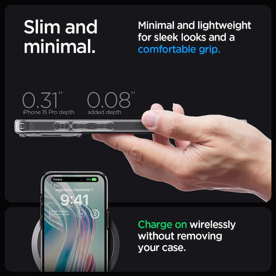 Spigen Ultra Hybrid Back Cover Πλαστικό 2mm Διάφανο (iPhone 15 Pro)