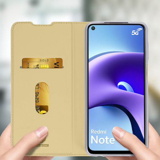 Dux Ducis Skin Pro Book Synthetic Leather Gold (Redmi Note 9T)