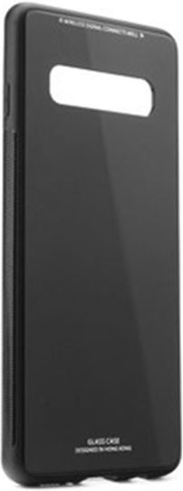 Forcell Glass Umschlag Rückseite Silikon Schwarz (Galaxy S10e)