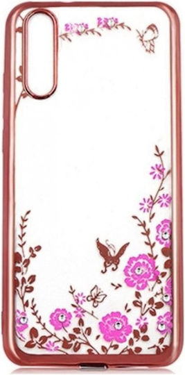 Forcell Strass Diamond Garden Back Cover Silicon Strass Rose Gold (Huawei P30)