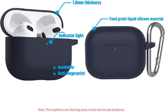 Blueo Hülle Silikon in Marineblau Farbe für Apple AirPods 3