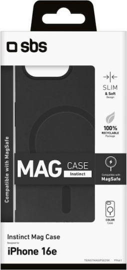 SBS SBS Instict Mag Silicone Back Cover Black for iPhone 17e / 16e