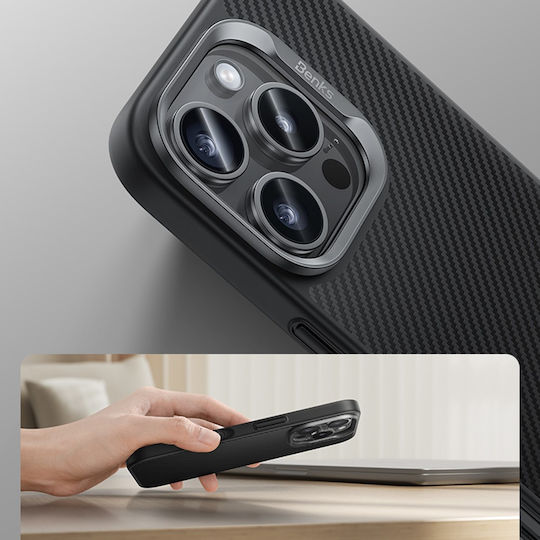 Benks Back Cover Aramid Fiber Μαύρο (iPhone 16 Pro Max)