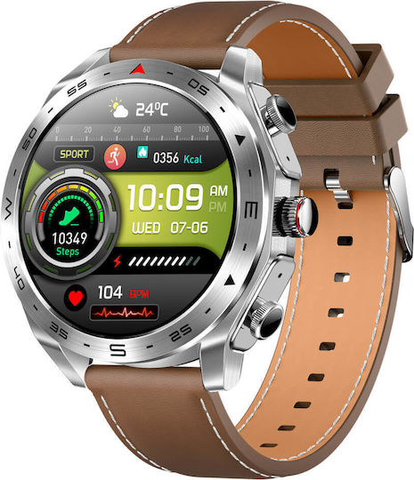 Microwear K95 Smartwatch με Παλμογράφο (Ασημί)