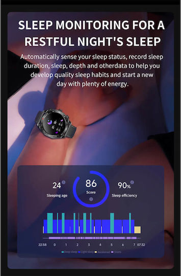 Microwear K95 Smartwatch με Παλμογράφο (Ασημί)