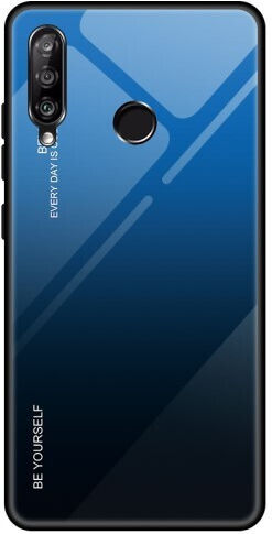 Hurtel Gradient Glass Back Cover Plastic Negru (Huawei P Smart 2019)