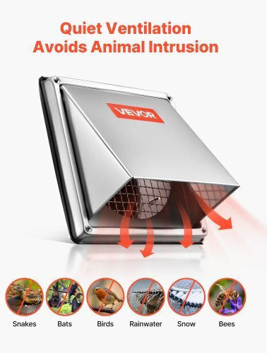 Vevor Vent Louver 18.8x18.8cm Square with Screen