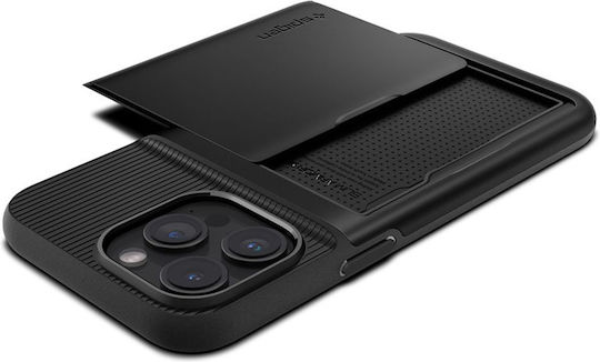 Spigen Slim Armor CS Umschlag Rückseite Silikon / Kunststoff 2mm mit Kartenhalter Schwarz (iPhone 15 Pro Max)