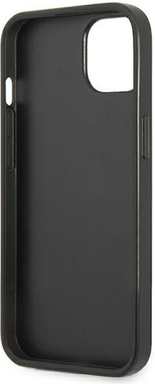 Guess Saffiano Double Card Back Cover Piele artificială cu Suport pentru Carduri Negru (iPhone 13 mini)