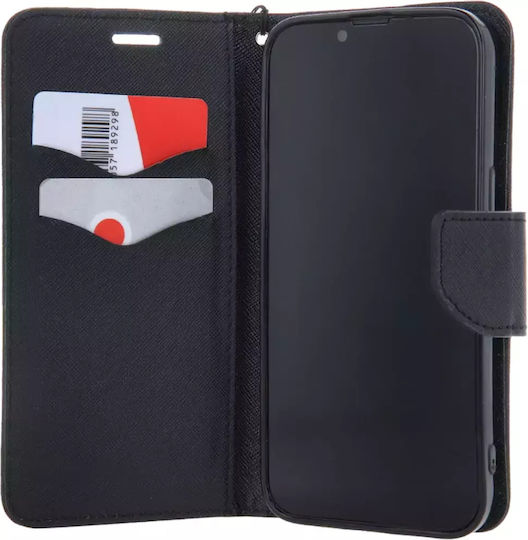 Fancy Brieftasche Synthetisches Leder Schwarz (Redmi Note 8 Pro)