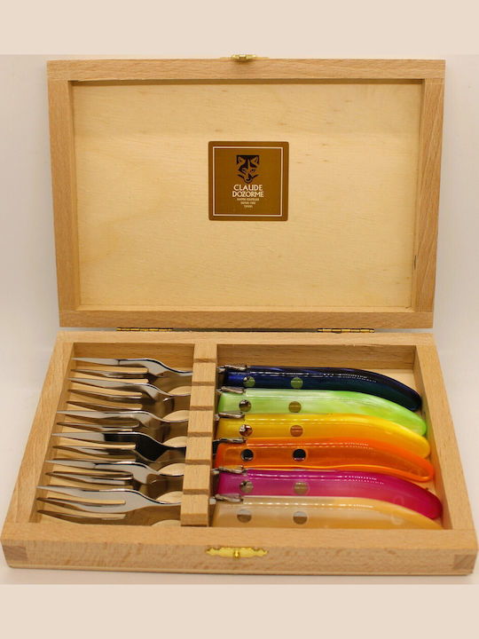 Claude Dozorme Laguiole Set de Furculițe Fructe/Desert Inoxidabile Arc En Ciel 6buc
