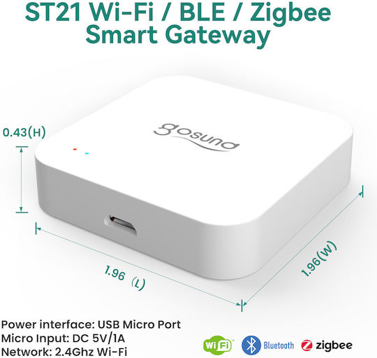 Gosund Smart Gateway Wi-Fi / Bluetooth / Zigbee Kompatibel mit Google Home, Alexa & Matter