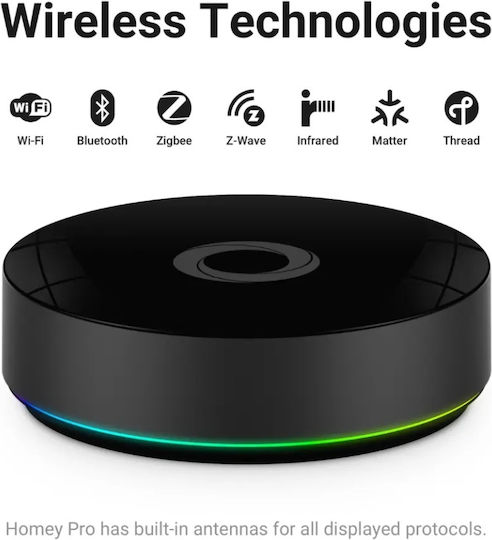 Athom Homey Pro Smart Bridge Z-Wave / Wi-Fi / Bluetooth / Zigbee / IR / RF / Thread Συμβατό με Google Home, Apple HomeKit, Alexa & Matter