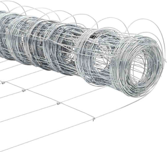 vidaXL Verzinkter Drahtzaun Satz Silber 1,6x25m
