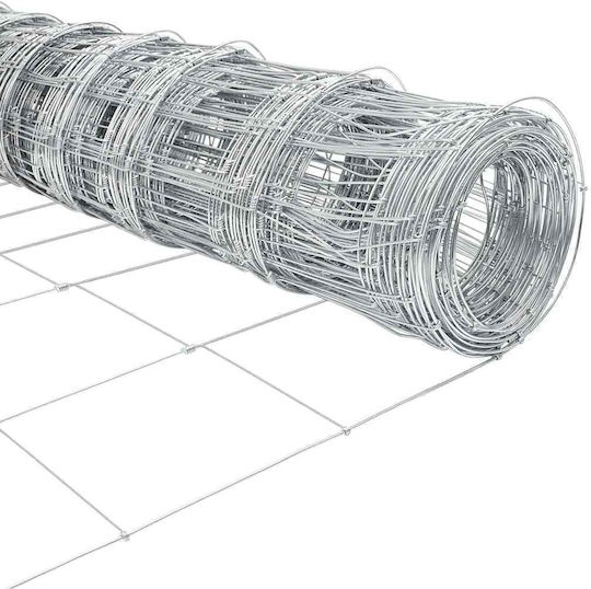 vidaXL Verzinkter Silber Drahtzaun 1,6x25m