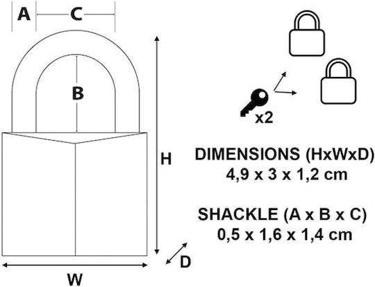 Master Lock Lăcăt Potcoavă cu cheie 30mm 4buc