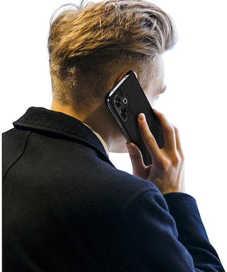Dux Ducis Задна корица Изкуствена кожа / Силикон Магнитен Черен (Redmi 13 / Poco M6 4G)