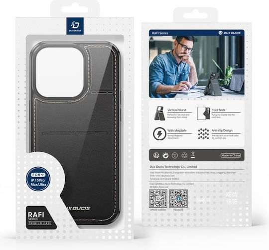 Dux Ducis Wallet Δερμάτινο / Δερματίνης / Σιλικόνης Μαύρο (iPhone 15 Pro Max)