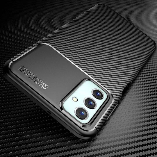 Ancus AutoFocus Carbon Fiber Umschlag Rückseite Silikon Schwarz (Galaxie M23)