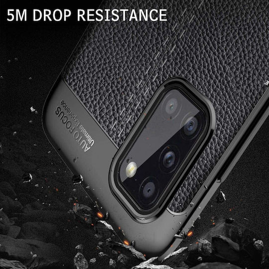Ancus Autofocus Shock Proof Задна корица Изкуствена кожа Тъмносин (Galaxy A02s)