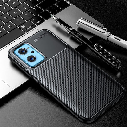 Ancus AutoFocus Carbon Fiber Back Cover Σιλικόνης Μαύρο (Realme 9i)