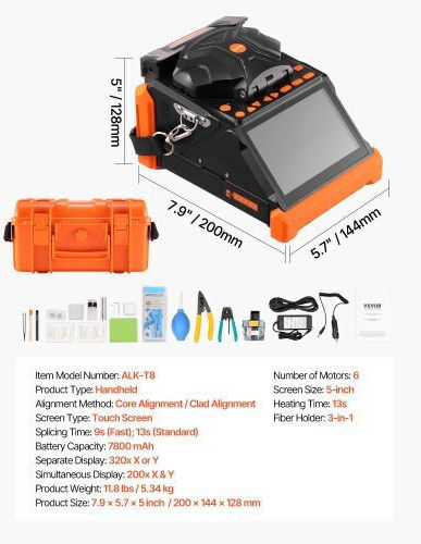 Vevor Fiber Optic Fusion Splicer Battery Kit with Carrying Case