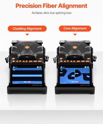 Vevor Set Optic Fiber Fusion Splicer Cu Baterie Și Husă