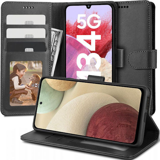 Tech-Protect Wallet Leather / Silicone / Synthetic Leather Black (Samsung Galaxy M34 5G)