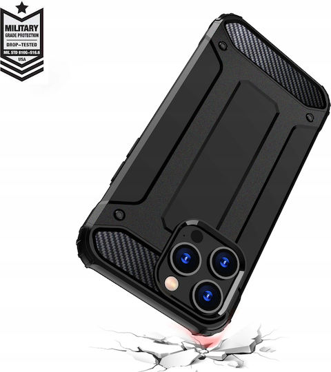 Powertech Задна корица Пластмаса Черен (iPhone 13 Pro Max)