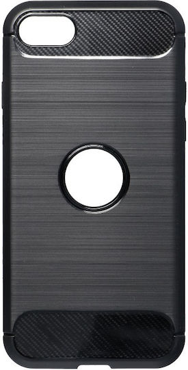 Forcell Carbon Back Cover Silicon Negru (iPhone SE 2020)
