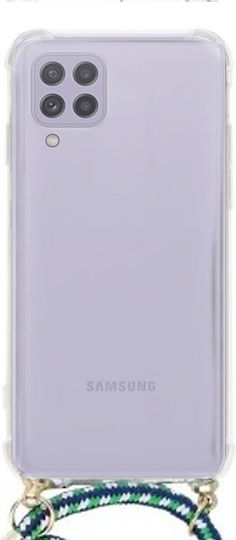 Forcell Cord Back Cover Σιλικόνης με Λουράκι Διάφανο (Galaxy A22 4G)