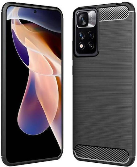 Forcell Carbon Back Cover Σιλικόνης Μαύρο (Redmi Note 11 Pro+ 5G)