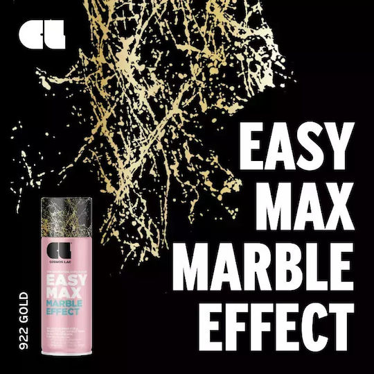 Cosmos Lac Σπρέι Αστάρι Marble Effect Ακρυλικό Υψηλής Θερμοκρασίας με Μεταλλικό Εφέ Χρυσό Χρυσό 400ml