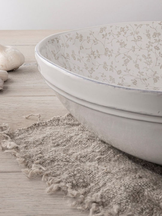 Laura Ashley Artisan Porcelain Salad Bowl White 26x26x6.5cm