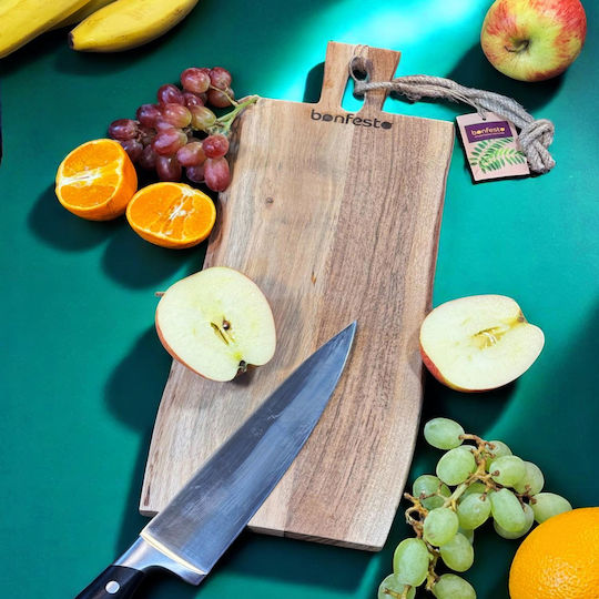 Bonfesto Rectangular Wooden Chopping Board Beige 40x15cm