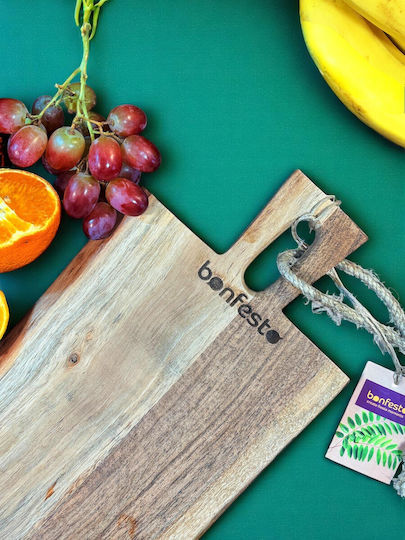 Bonfesto Rectangular Wooden Chopping Board Beige 40x15cm