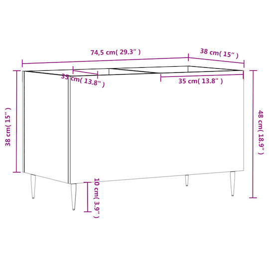vidaXL Έπιπλο Hi-Fi Λευκό 38x74.5x48cm