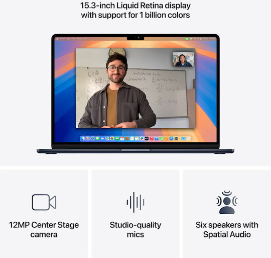 Apple MacBook Air 15.3" IPS Retina Display (M4-10-Core/24GB/1TB SSD/10-Core GPU) with 30W Charger Midnight (International English Keyboard)