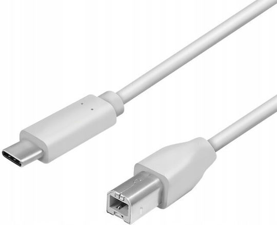 LogiLink USB 2.0 Cable USB-C male - USB-B Λευκό 2m CU0161