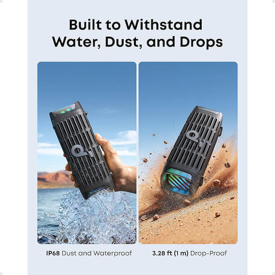 Soundcore by Anker Boom 3i Wasserdicht Bluetooth-Lautsprecher 50W mit Akkulaufzeit bis zu 16 Stunden Schwarz