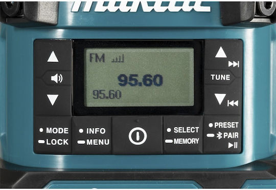 Makita Cordless Radio with Lantern Επιτραπέζιο Ραδιόφωνο Επαναφορτιζόμενο DAB+ με Bluetooth και USB Μπλε