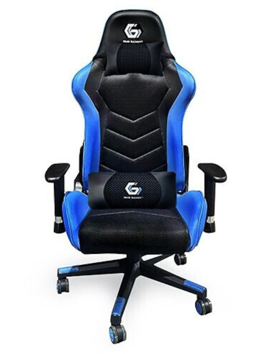 Gembird GC-01 Υφασμάτινη Καρέκλα Gaming με Ρυθμιζόμενα Μπράτσα Μαύρο / Μπλε