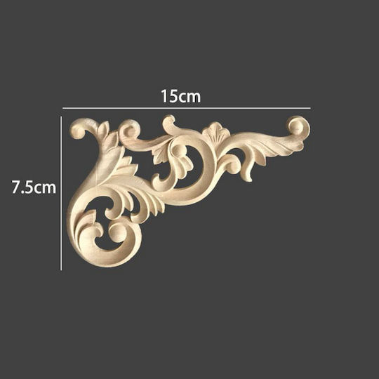 Carved Wood Set Solid Wood Corners 2 Pieces 15x7.5x1cm Dhw-94