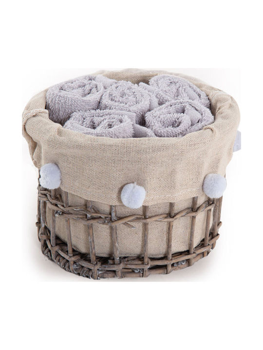 Nef-Nef Homeware Washcloth Please Gray 5 Pieces Weight 450gsm